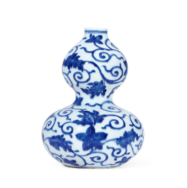 青花缠枝花卉纹葫芦瓶