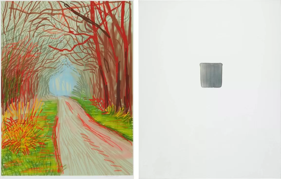 大卫・霍克尼，《东约克郡沃盖特的春临（2011年）- 1月13日》，2011年作